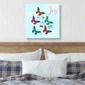 Joy met  Little Butterflies Illustratie Canvas Afdruk (Insitu (Slaapkamer))