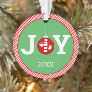 JOY met Stripe Background Chiropractic Kerstmis Ornament