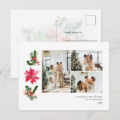 Joy Minimalist 3 Photo Collage Holiday Briefkaart (Voorkant / Achterkant)