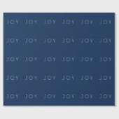 Joy Minimalist Navy Blue Typography Pattern Cadeaupapier (Vlak)