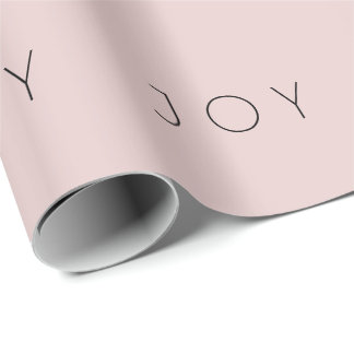 Joy minimalist Roos Gold Black Typografie Patroon Cadeaupapier