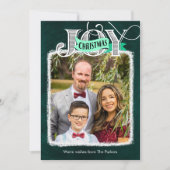 JOY Modern Bold Script Minimalistische foto Kerstm Feestdagenkaart (Voorkant)