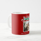 JOY Modern Bold Script Minimalistische foto Kerstm Koffiemok (Voorkant links)