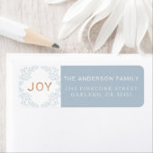 Joy | Modern Dusty Blue Holiday-adres Etiket (Insitu)