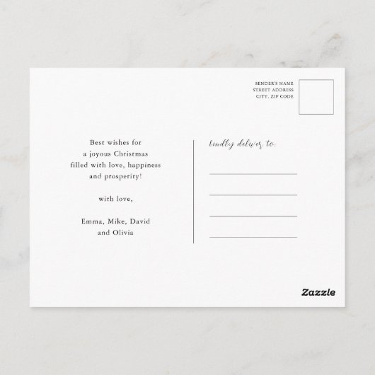 JOY Modern Green Fun Script Photo Collage Simple H Briefkaart (Achterkant)