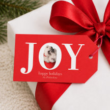 JOY Moderne Aangepaste Foto Rode Kerst Vakantie
