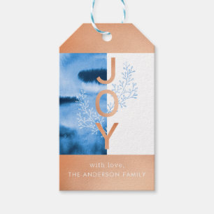 Joy   Moderne Waterverf Wash Holiday Gift Label Cadeaulabel