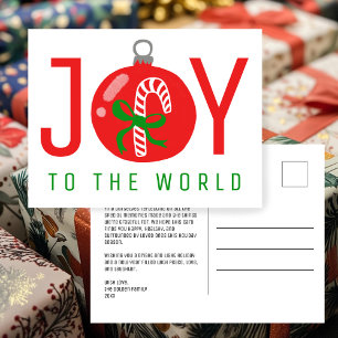 JOY Mooie CandyCane Boog Kerst Ornament Xmas Feestdagenkaart