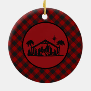 Joy Nativity geruite Keramisch Ornament