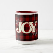 JOY of Kerstmis Elegant Red buffalo plaid Mok (Midden)