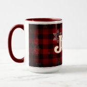 JOY of Kerstmis Elegant Red buffalo plaid Mok (Links)