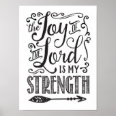 Joy of the Lord Calligraphy Art Poster (Devant)
