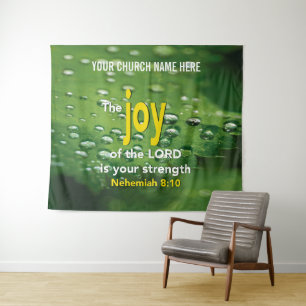 JOY OF THE LORD Christelijk Church Wall Art Wandkleed