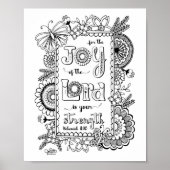 Joy of the Lord Christelijk Scripture Bible Verse Poster (Voorkant)
