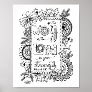 Joy of the Lord Christelijk Scripture Bible Verse Poster