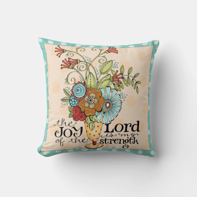 Joy of the Lord - Floral Bouquet - Sierkussen (Voorkant)