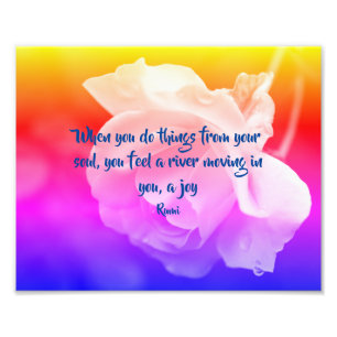 Joy of the Soul Roos Inspirerend quote 8x10 Foto Afdruk