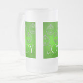 Joy Ornaments on emerald green elegant Matglas Bierpul (Voorkant links)