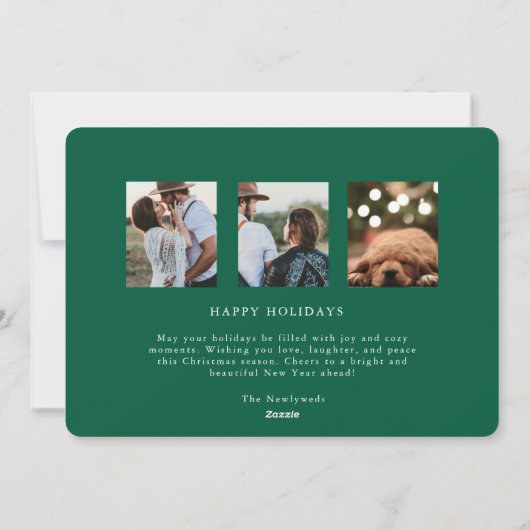 JOY Pas getrouwd is net getrouwd met kerst Kaart (Achterkant)