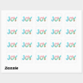 JOY Pastel Ocean Glossy Word Vierkante Sticker (Vel)
