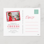 Joy Paw Print Brusch Cat Lover Simple Pet Feestdagenkaart (Achterkant)