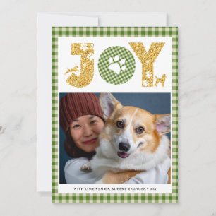 JOY Paws Gold   Pet Lovers Green Buffalo Play Feestdagenkaart