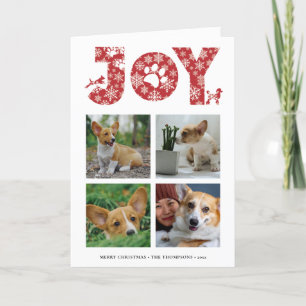 JOY Paws Snowflake Pet Lover Vier Fotocollage Feestdagen Kaart