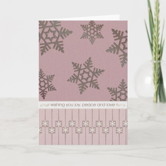 Joy, Peace and Love Feestdagen Kaart (Voorkant)