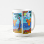 Joy & Peace Beach Angel Art Mug (Devant droit)