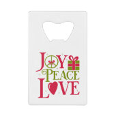 Joy Peace Love Carte de crédit Bottle Ouvrir (Devant)