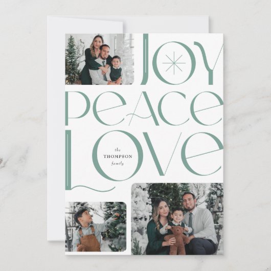Joy Peace Love Carte photo (Devant)