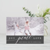 Joy Peace Love Christmas Holiday Carte photo (Debout devant)