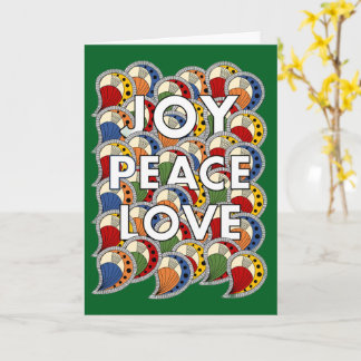 Joy Peace Love - Custom Background & Message Kaart