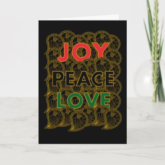 Joy Peace Love - Custom Colors & Message Kaart (Voorkant)