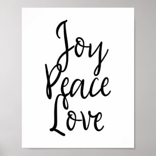 Joy Peace Love Inspirerend Quote Poster