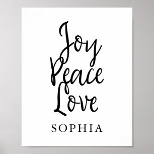 Joy Peace Love Inspirerend Quote Poster