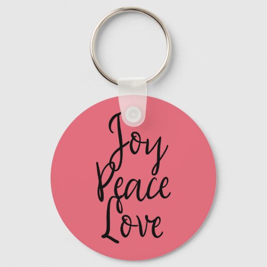 Joy Peace Love Inspirerend Quote Sleutelhanger (Voorkant)