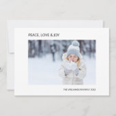 Joy Peace Love Photo Carte de Noël (Devant)