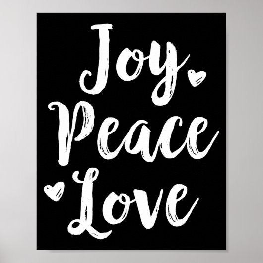Joy Peace Love Red Brushed Script Womens Holiday  Poster (Voorkant)