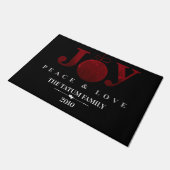 Joy, Peace & Love (Red) Deurmat (Schuin)