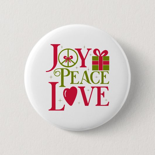 Joy Peace Love Ronde Button 5,7 Cm (Voorkant)