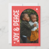 Joy & Peace Minimalist Red Arch Feestdagenkaart (Voorkant)
