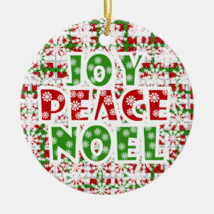 Joy Peace Noel Holiday Ornament
