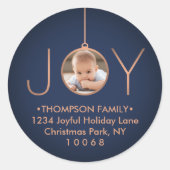 JOY Photo Navy Blue kerstreturn label (Voorkant)
