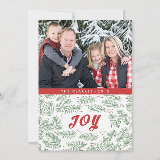 Joy Pine Bows | 2015 Vakantie Foto Kaart (Voorkant)