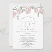 Joy Pink Pine Cone Baby shower per post Kaart (Voorkant)