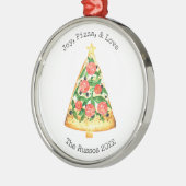 Joy Pizza Love Pizza Slice Ceramic Ornament (Links)