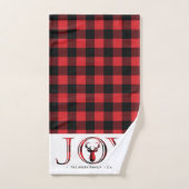 Joy Plaid Noël personnalisé (Serviette à main)