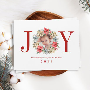 Joy Poinsettia Wreath avec carte magnétique photo