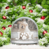 Joy poot print schattig huisdier foto kerst sneeuwbol (Kerstmis)